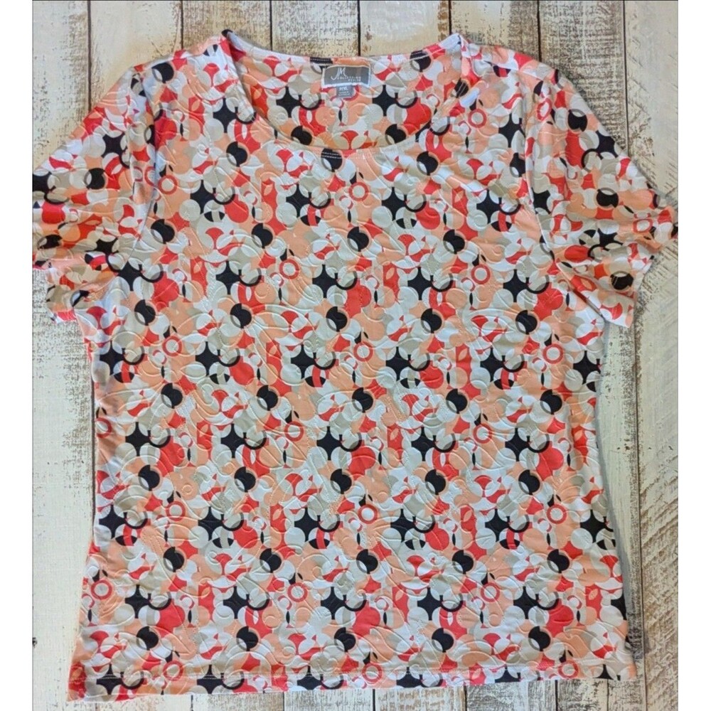 JM Collection Geometric Blouse Petite Shirt. Size XL Petite